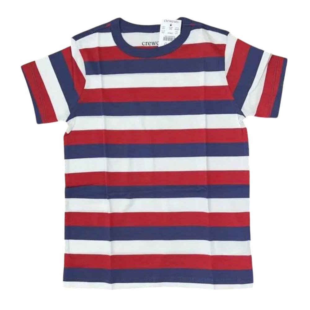 NWT J. Crew Boys' Red/White/Navy 4th of July Striped Tee - SIZE 6-7